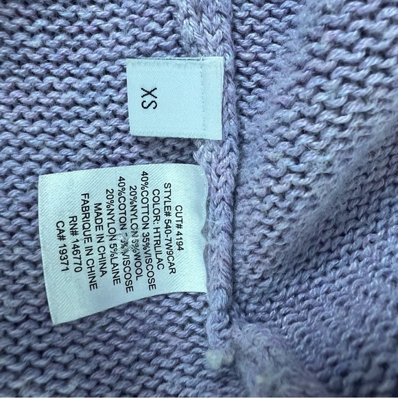 Re/Done 90s Cardigan Sweater In Heather Lilac Wool Blend Oversized Size XS $350 - Picture 8 of 8